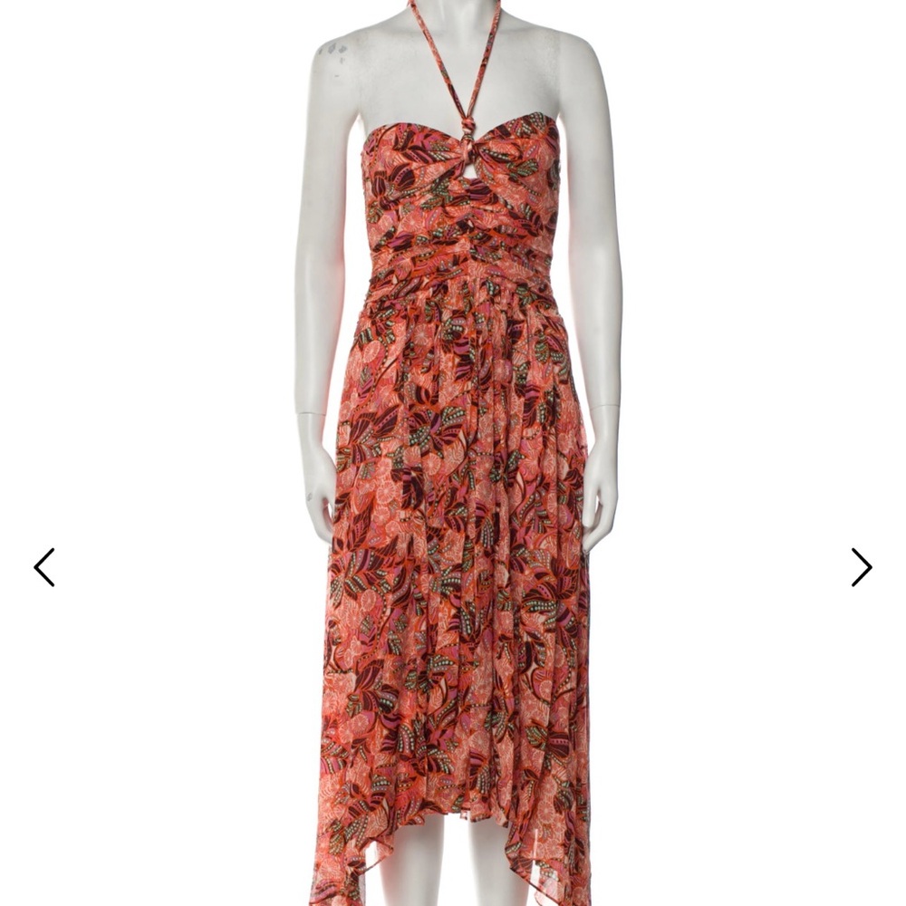 A.L.C. Paisley Halterneck Handkerchief Midi Dress